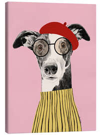 Lærredsbillede French style greyhound dog portrait