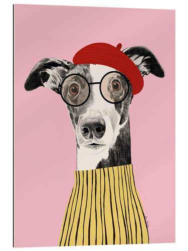 Gallery print French style greyhound dog portrait
