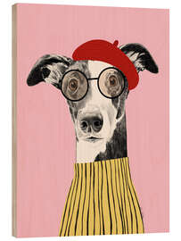 Trätavla French style greyhound dog portrait - EL BUEN LIMÒN