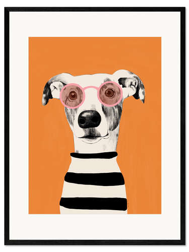 Impression artistique encadrée Portrait of a greyhound dog