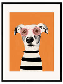 Impression artistique encadrée Portrait of a greyhound dog - EL BUEN LIMÒN
