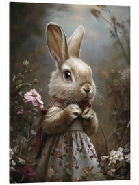 Acrylic print Victorian rabbit in dress