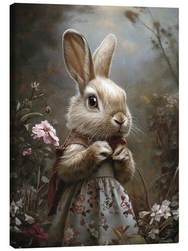 Canvas-taulu Victorian rabbit in dress