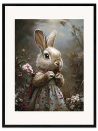Innrammet kunsttrykk Victorian rabbit in dress