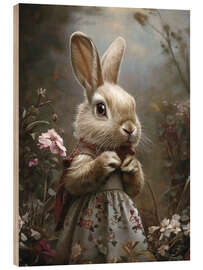 Wood print Victorian rabbit in dress - Olga Telnova