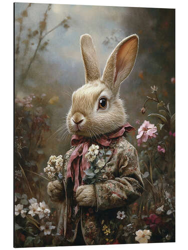 Aluminiumsbilde Victorian rabbit in jacket