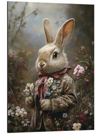 Aluminium print Victorian rabbit in jacket