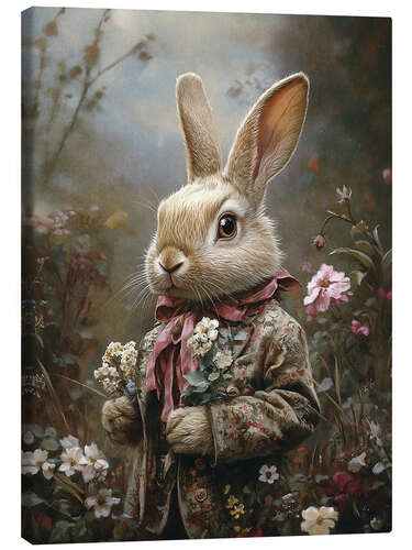 Canvas print Victorian rabbit in jacket