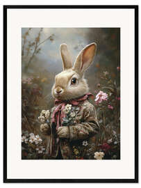 Innrammet kunsttrykk Victorian rabbit in jacket