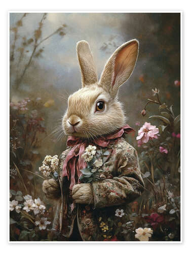 Póster Victorian rabbit in jacket