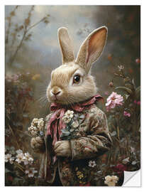 Selvklæbende plakat Victorian rabbit in jacket