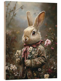 Wood print Victorian rabbit in jacket - Olga Telnova