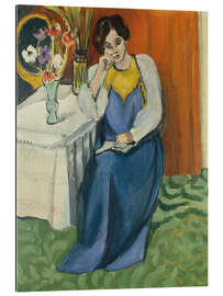 Stampa su plexi-alluminio Reading Lady in Blue, 1919