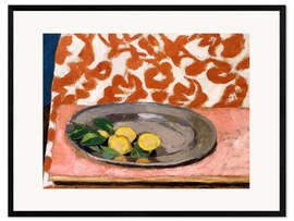 Gerahmter Kunstdruck Zitronen auf einem Zinnteller, 1926