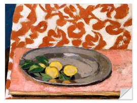 Selvklæbende plakat Lemons on a pewter plate, 1926