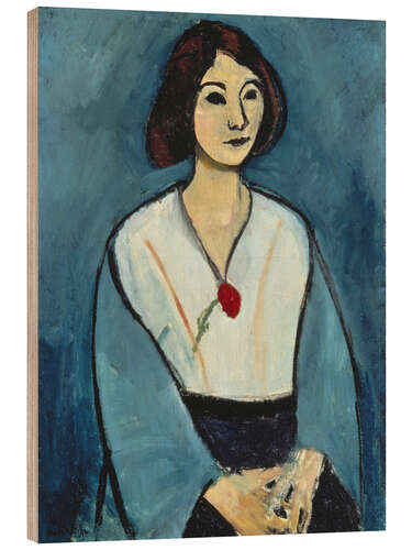 Trebilde Lady in Blue with Red Flower, 1909