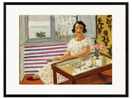 Ingelijste kunstdruk Woman at the dressing table, 1924