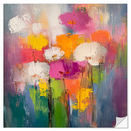 Wandsticker Färbe mich mit Blumen