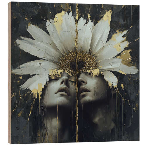 Quadro de madeira Petals of Love