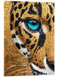 Acrylglasbild Goldener Jaguar