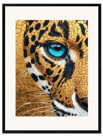 Gerahmter Kunstdruck Goldener Jaguar