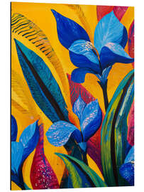 Aluminium print Vibrant Blue Irises - DejaReve