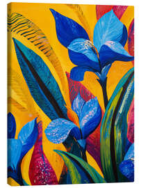 Leinwandbild Vibrant Blue Irises - DejaReve
