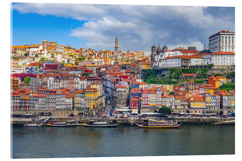 Acrylglasbild Ribeira Flussufer, Porto, Portugal