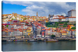 Leinwandbild Ribeira Flussufer, Porto, Portugal