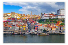 Poster Ribeira Flussufer, Porto, Portugal - HADYPHOTO