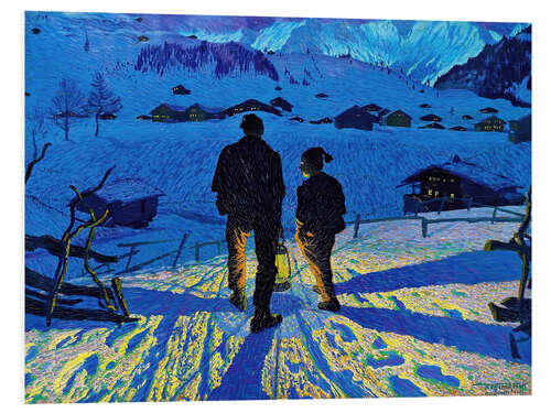 PVC print Returning home at night, Adelboden, 1913