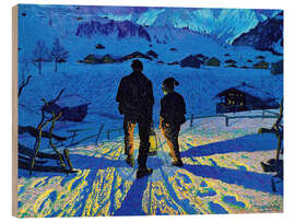 Wood print Returning home at night, Adelboden, 1913 - Waldemar Fink