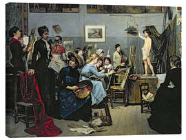 Canvas print Women Artists in the studio - Maria Konstantinova Bashkirtseva