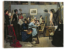 Holzbild Künstlerinnen im Atelier