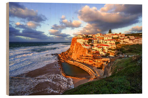 Obraz na drewnie Sunset Azenhos do Mar Portual
