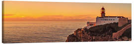 Leinwandbild Sonnenuntergang, Cabo Sao Vicente, Sagres, Portugal