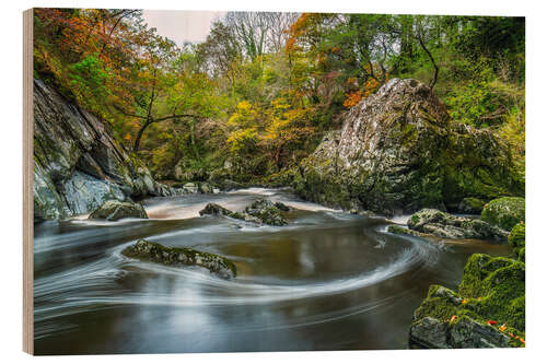 Wood print Fairytale gorge in Wales