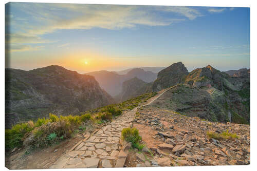 Canvas print On the Pico do Arieiro on Madeira at sunset