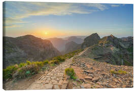Canvas print On the Pico do Arieiro on Madeira at sunset - Michael Valjak
