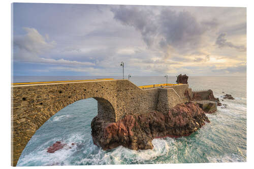 Stampa su vetro acrilico Ponta do Sol in the evening, Madeira