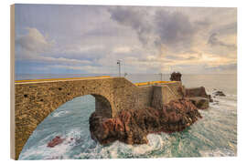 Tableau en bois Ponta do Sol in the evening, Madeira - Michael Valjak