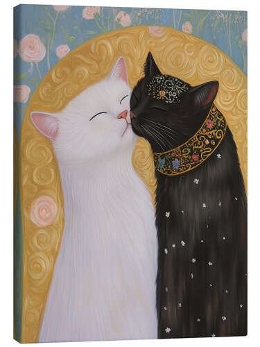 Canvas print Klimt Cat Kiss