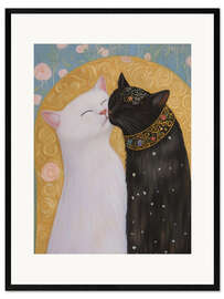 Plakat artystyczny premium w ramie Klimt Cat Kiss