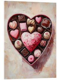 Tableau en verre acrylique Valentines Day Heart Shaped Chocolate Box - TAlex