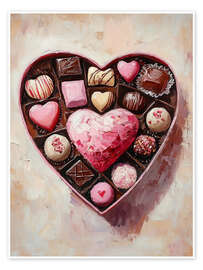 Plakat Valentines Day Heart Shaped Chocolate Box - TAlex