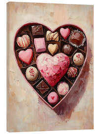 Cuadro de madera Valentines Day Heart Shaped Chocolate Box - TAlex