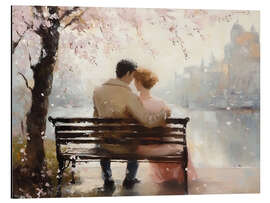 Cuadro de aluminio Romantic couple under cherry blossom tree - TAlex