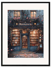 Impression artistique encadrée Vintage Antique Bookstore - TAlex