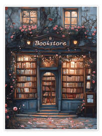 Poster Vintage Antique Bookstore - TAlex