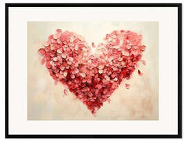Impression artistique encadrée Valentines Day Red Hearts I